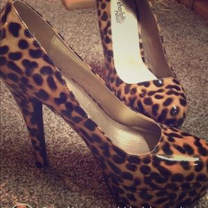 Leopard print high heels